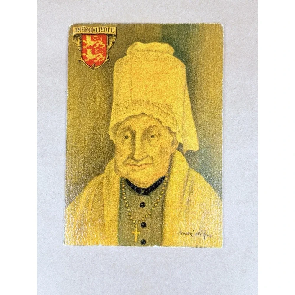 Vintage 1950s Normandy France Vire Coiffe Woman Folk Costume Postcard 1256E
